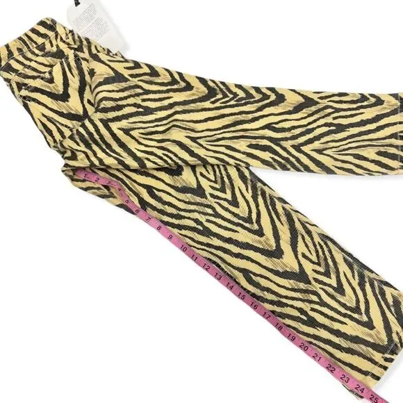 Current/Elliott The Ruby Crop Ankle Jeans in Natural Zebra